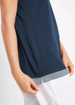 bonprix Shirts & Tops|Nachhaltigere Materialien^2 in 1 Shirt aus Bio-Baumwolle, kurzarm dunkelblau gestreift