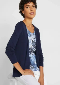 bonprix Shirts & Tops|Nachhaltigere Materialien^2 in 1 Shirt bedruckt dunkelblau bedruckt