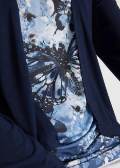 bonprix Shirts & Tops|Nachhaltigere Materialien^2 in 1 Shirt bedruckt dunkelblau bedruckt
