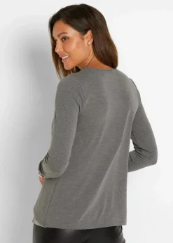 bonprix Shirts & Tops|Nachhaltigere Materialien^2 in 1 Shirt bedruckt anthrazit meliert bedruckt