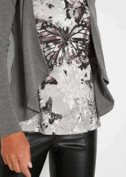 bonprix Shirts & Tops|Nachhaltigere Materialien^2 in 1 Shirt bedruckt anthrazit meliert bedruckt