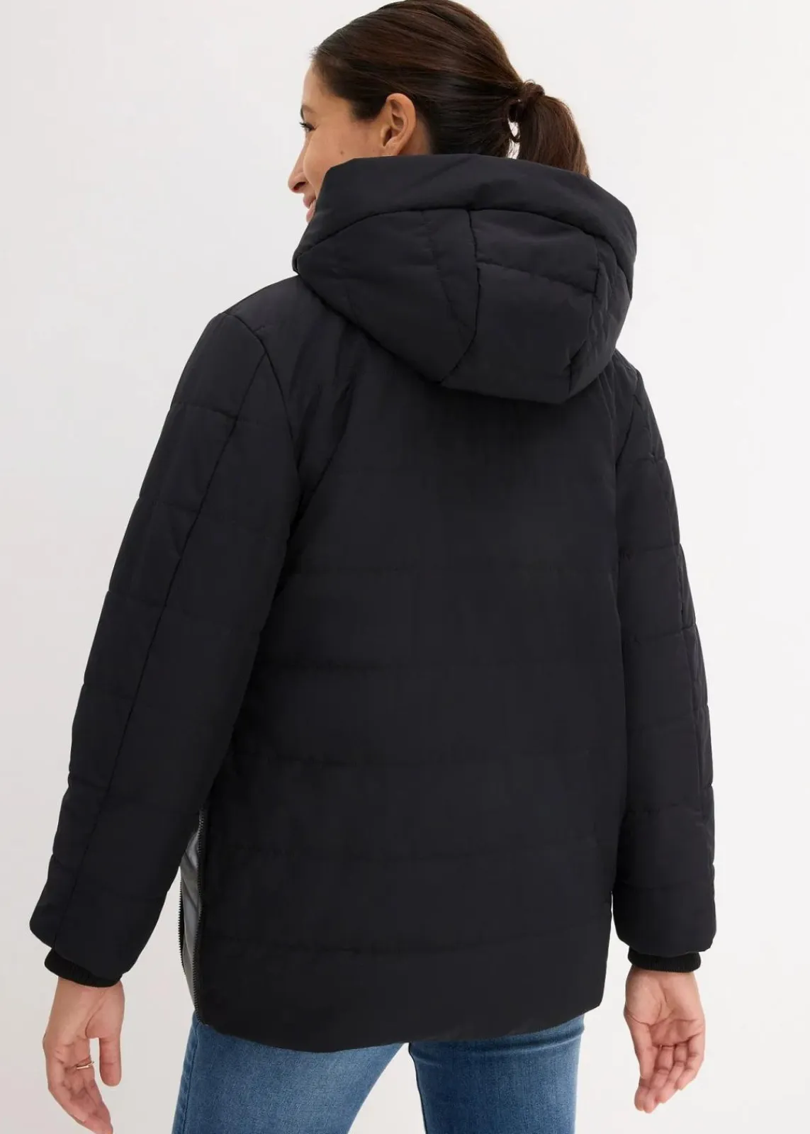 bonprix Bekleidung·Blazer|Umstandsmode^3 in 1 Umstandsjacke mit Trageeinsatz und Reflektoren schwarz/atlantikblau