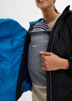 bonprix Bekleidung·Blazer|Umstandsmode^3 in 1 Umstandsjacke mit Trageeinsatz und Reflektoren schwarz/atlantikblau