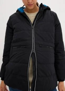 bonprix Bekleidung·Blazer|Umstandsmode^3 in 1 Umstandsjacke mit Trageeinsatz und Reflektoren schwarz/atlantikblau