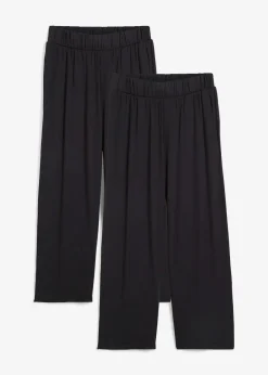 bonprix Bekleidung·Blusen & Tuniken|Bekleidung·Kleider^7/8- Shirthose, High-Waist, 2er-Pack schwarz/schwarz
