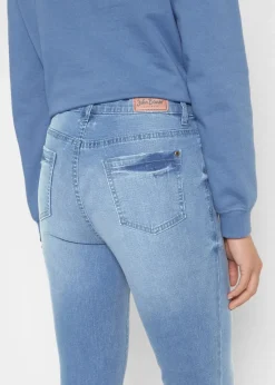 bonprix Bekleidung·Shirts & Tops|Jeans^7/8 Ultra-Soft-Jeans hellblau denim used