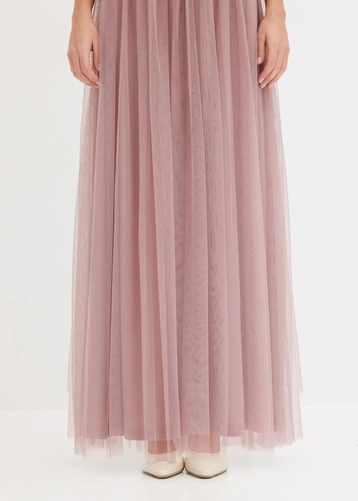 bonprix Kleider|Festliche Mode^Abendkleid aus zartem Tüll mit Paillettenstickerei rosenholz