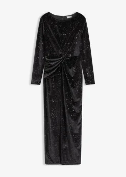 bonprix Bekleidung·Pullover & Strickjacken|Festliche Mode^Abendkleid mit Glitzer schwarz
