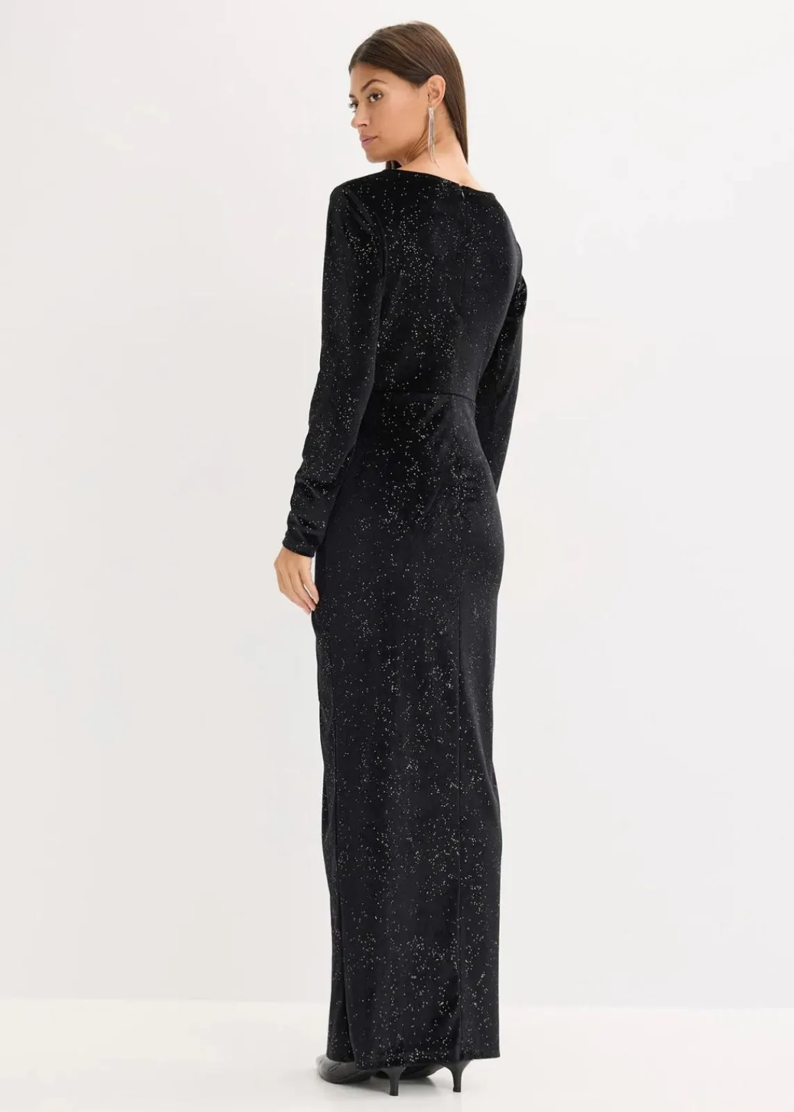 bonprix Bekleidung·Pullover & Strickjacken|Festliche Mode^Abendkleid mit Glitzer schwarz