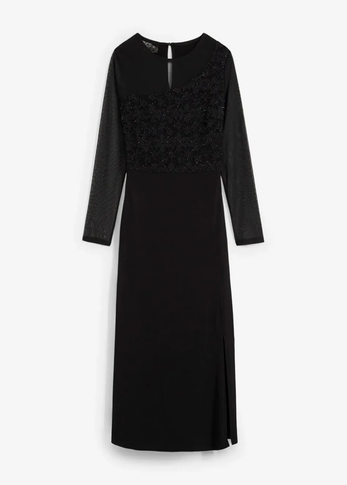 bonprix Bekleidung·Pullover & Strickjacken|Kleider^Abendkleid mit Spitze schwarz
