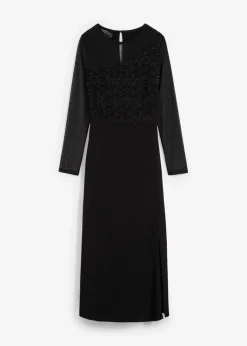 bonprix Kurzgrößen|Festliche Mode^Abendkleid mit Spitze schwarz