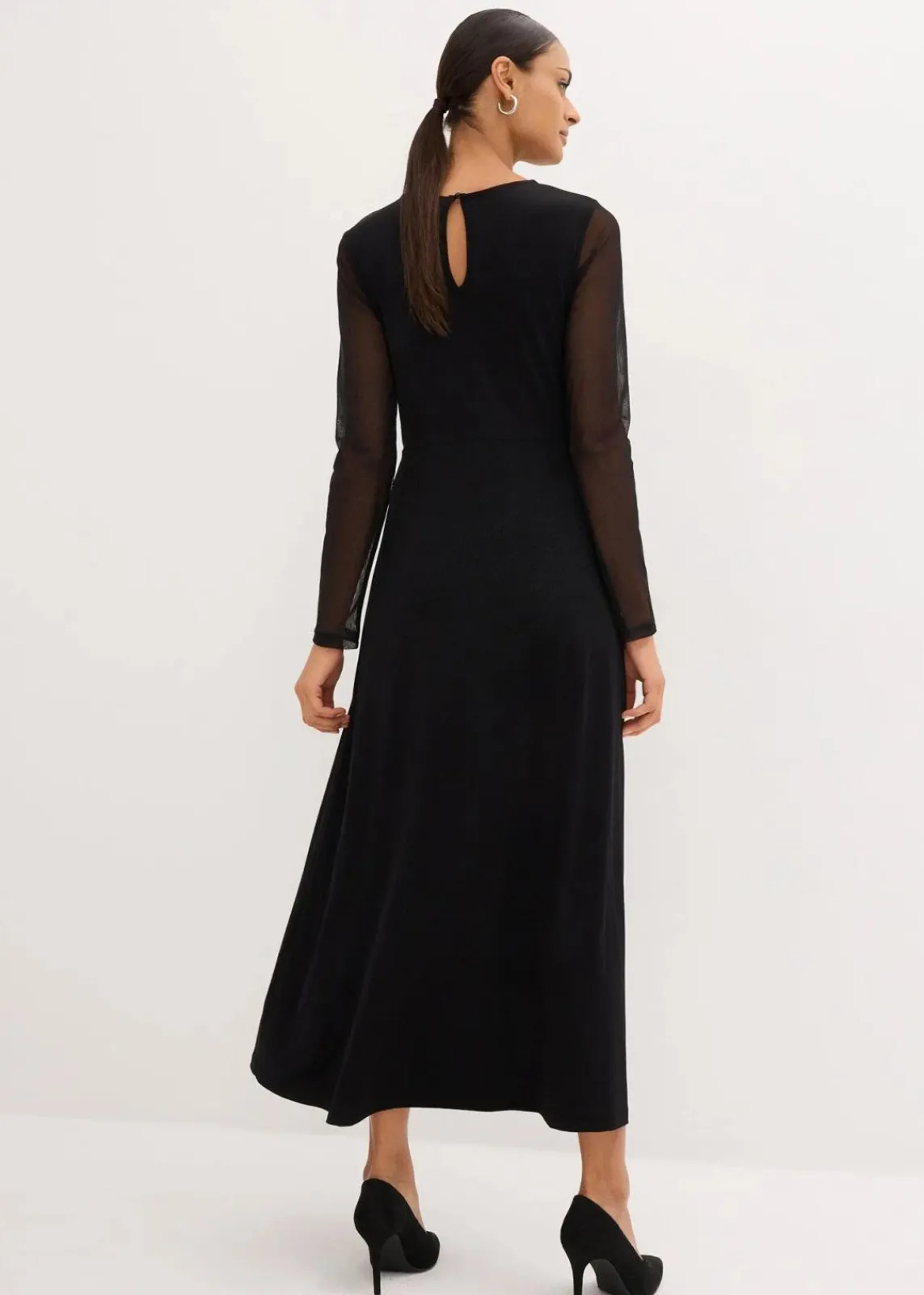 bonprix Kurzgrößen|Festliche Mode^Abendkleid mit Spitze schwarz