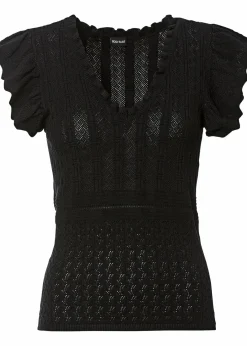 bonprix Strickmode|Shirts & Tops^Ajour knit Shirt schwarz