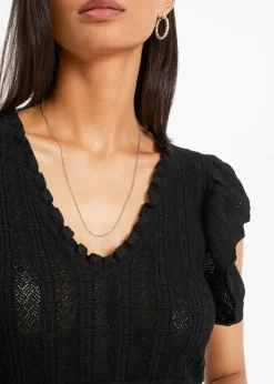 bonprix Strickmode|Shirts & Tops^Ajour knit Shirt schwarz