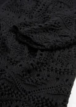 bonprix Pullover & Strickjacken|Bekleidung·Jeans^Ajour Longstrickjacke schwarz