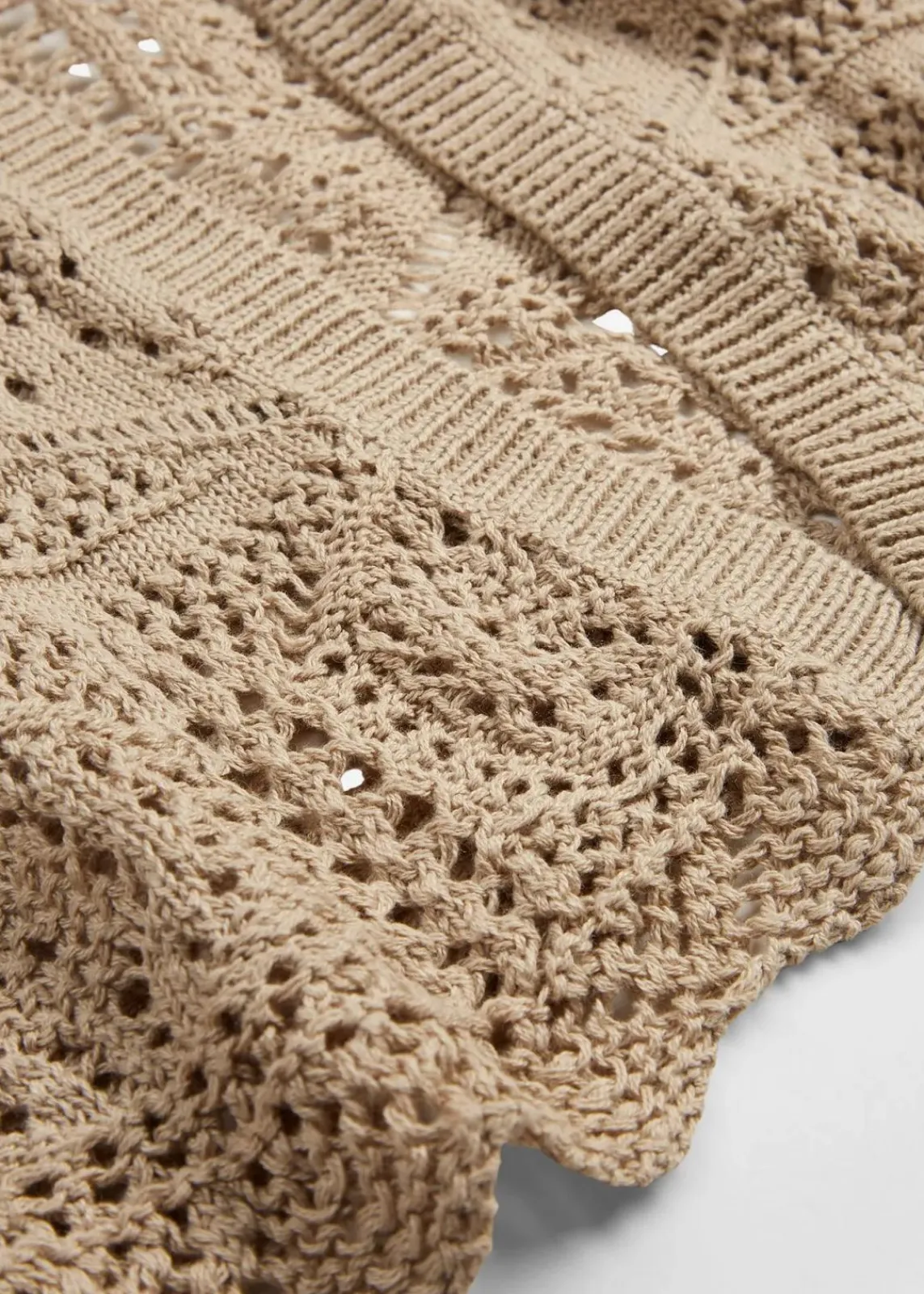 bonprix Bekleidung·Umstandsmode|Strickmode^Ajour Longstrickjacke sand