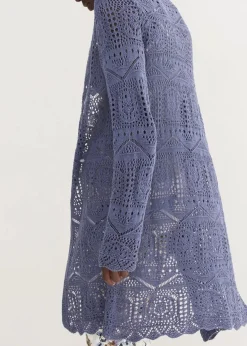 bonprix Pullover & Strickjacken|Bekleidung·Jeans^Ajour Longstrickjacke indigo