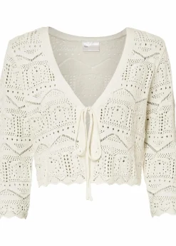 bonprix Pullover & Strickjacken|Bekleidung·Jeans^Ajour-Bolero weiß