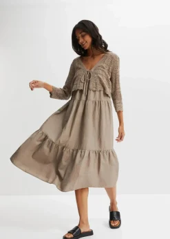 bonprix Bekleidung·Umstandsmode|Strickmode^Ajour-Bolero taupe
