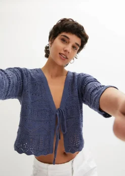 bonprix Bekleidung·Umstandsmode|Strickmode^Ajour-Bolero indigo
