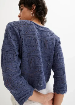 bonprix Bekleidung·Umstandsmode|Strickmode^Ajour-Bolero indigo