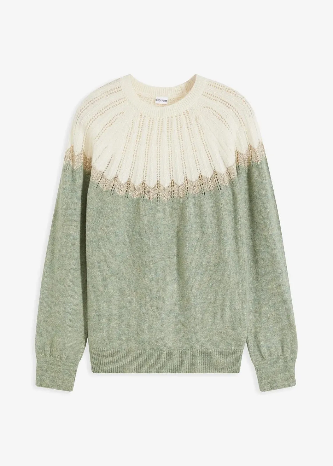bonprix Bekleidung·Umstandsmode|Bekleidung·Jeans^Ajour-Pullover mint