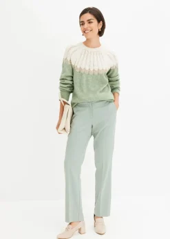 bonprix Bekleidung·Umstandsmode|Bekleidung·Jeans^Ajour-Pullover mint