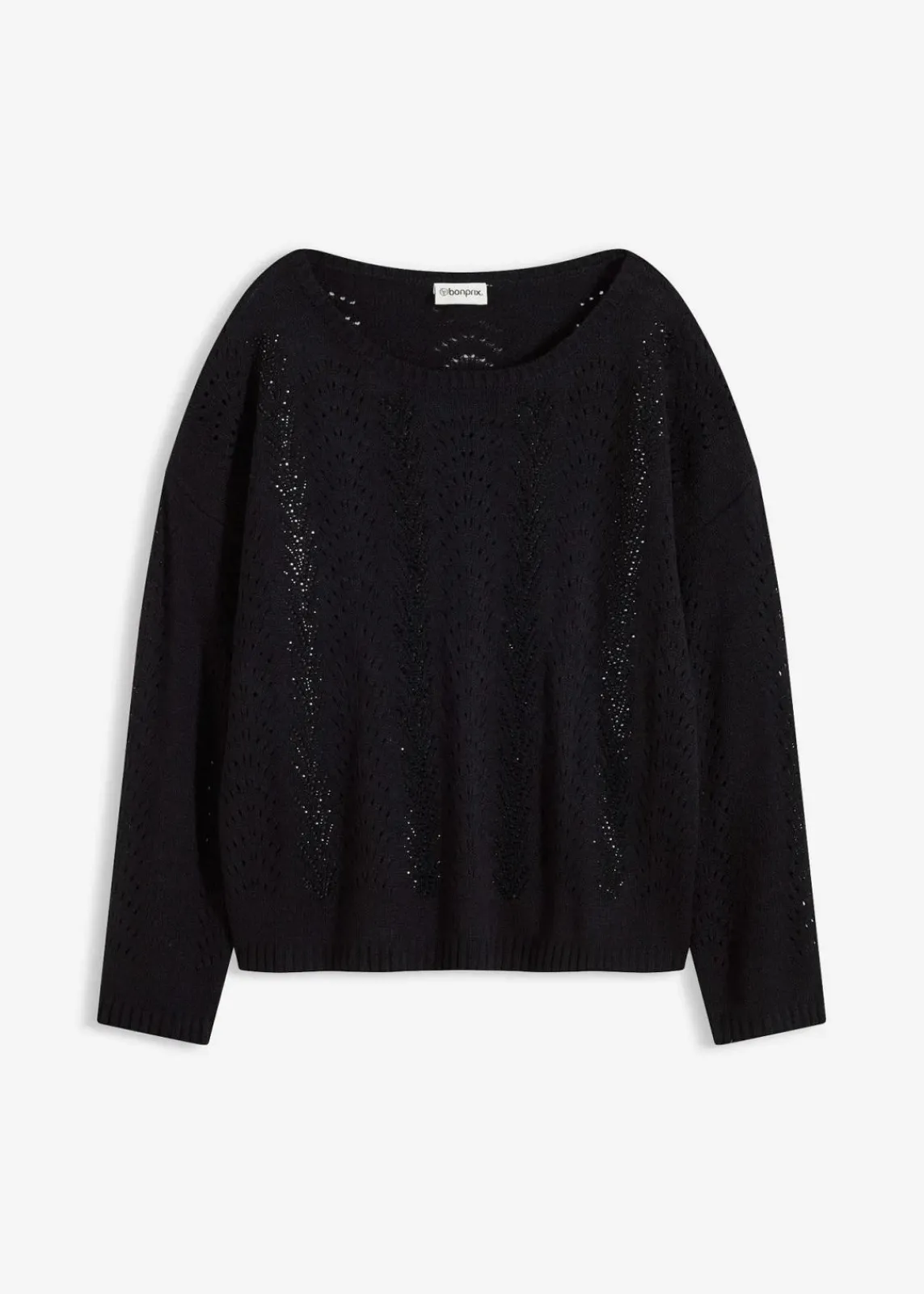 bonprix Bekleidung·Umstandsmode|Bekleidung·Jeans^Ajour-Pullover schwarz