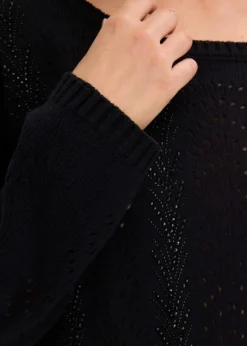 bonprix Bekleidung·Umstandsmode|Bekleidung·Jeans^Ajour-Pullover schwarz