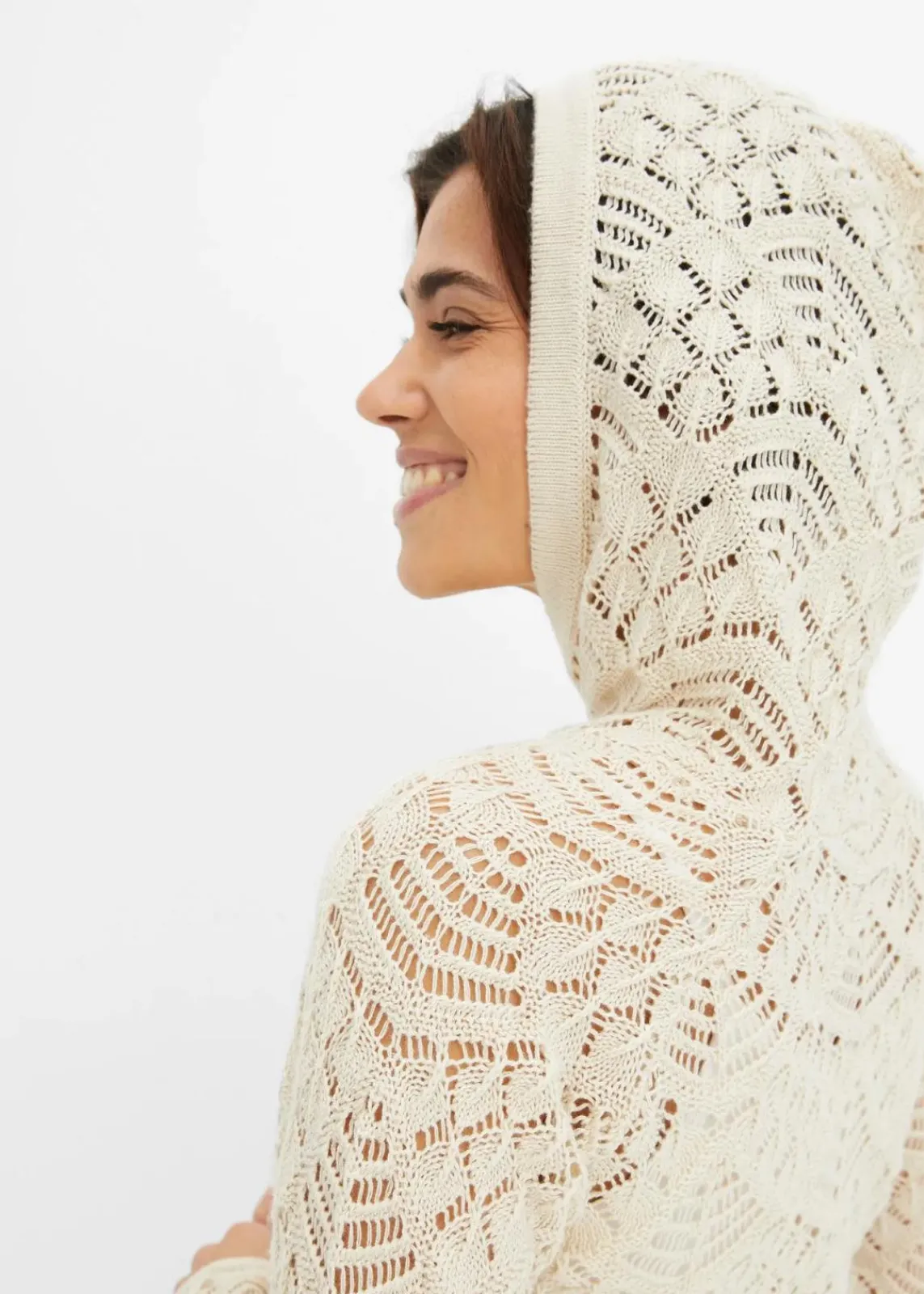 bonprix Strickmode|Pullover & Strickjacken^Ajour-Pullover kieselbeige
