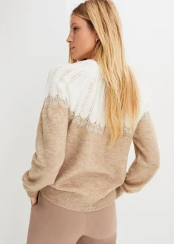 bonprix Pullover & Strickjacken|Strickmode^Ajour-Pullover beige