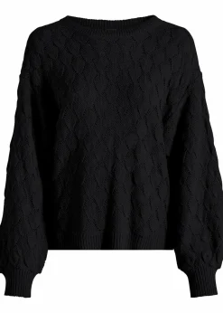 bonprix Bekleidung·Umstandsmode|Strickmode^Ajour-Pullover schwarz