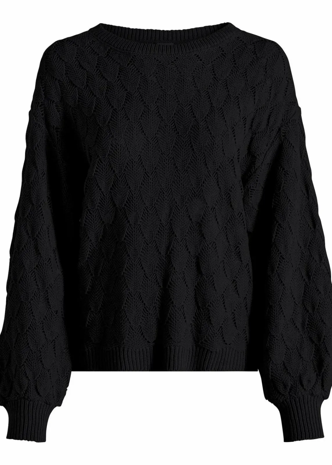 bonprix Bekleidung·Umstandsmode|Strickmode^Ajour-Pullover schwarz
