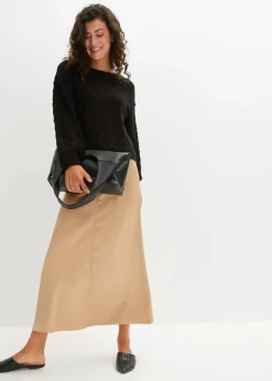 bonprix Bekleidung·Umstandsmode|Strickmode^Ajour-Pullover schwarz