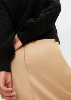 bonprix Bekleidung·Umstandsmode|Strickmode^Ajour-Pullover schwarz