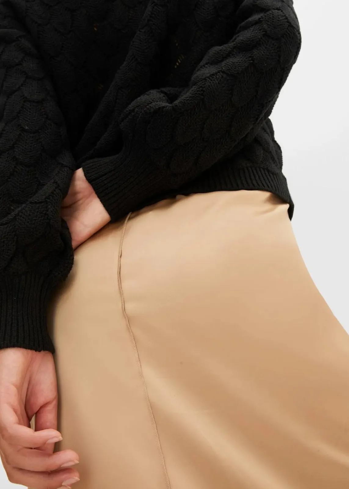 bonprix Bekleidung·Umstandsmode|Strickmode^Ajour-Pullover schwarz