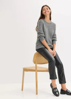 bonprix Pullover & Strickjacken|Strickmode^Ajour-Pullover anthrazit meliert