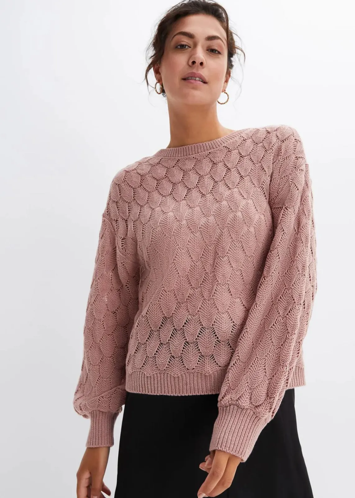bonprix Bekleidung·Umstandsmode|Strickmode^Ajour-Pullover rosenholz