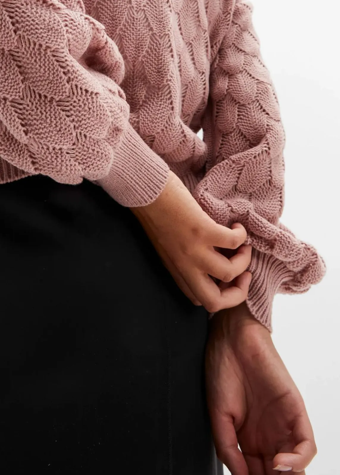 bonprix Bekleidung·Umstandsmode|Strickmode^Ajour-Pullover rosenholz