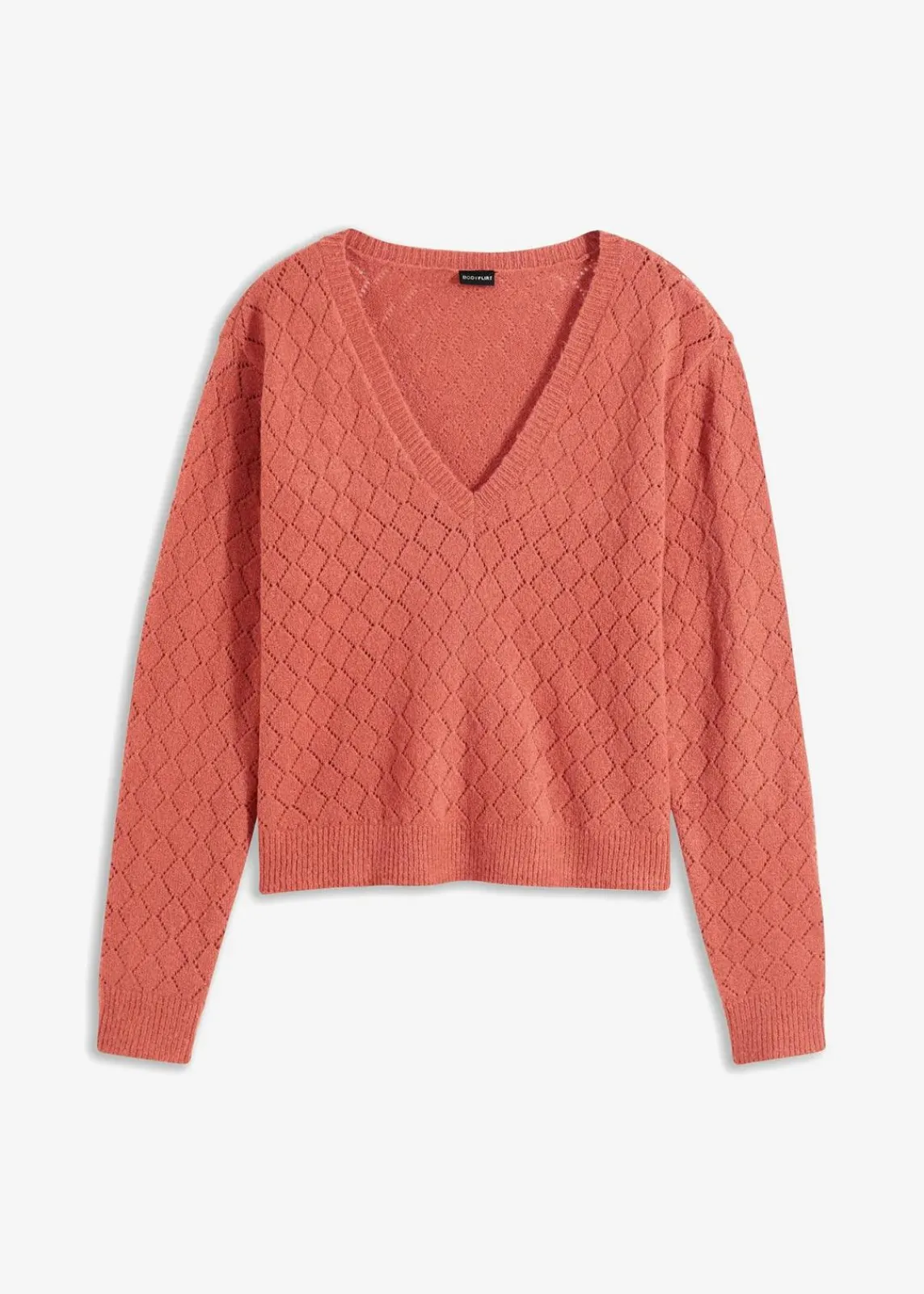bonprix Bekleidung·Umstandsmode|Bekleidung·Jeans^Ajour-Pullover rhabarber