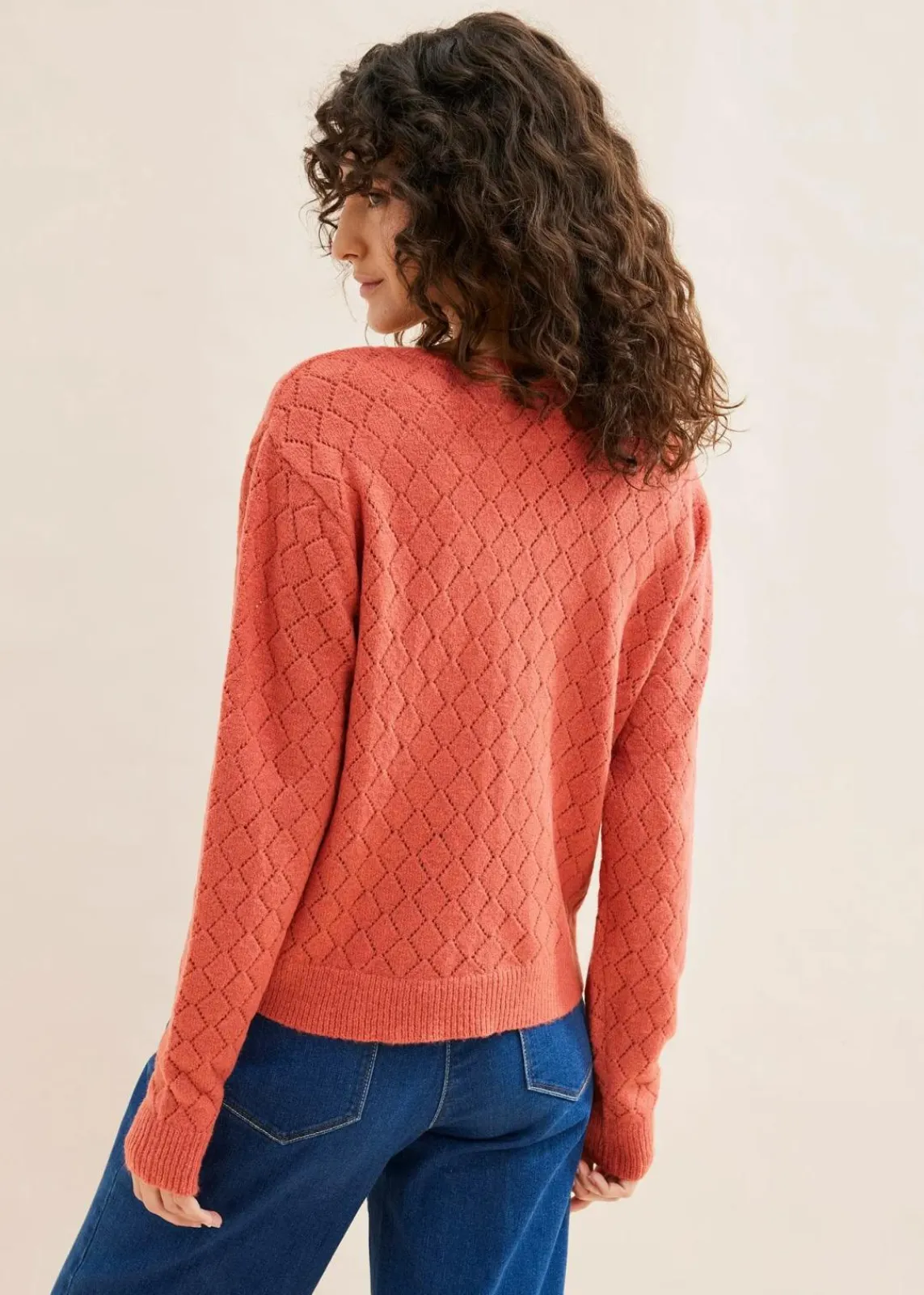 bonprix Bekleidung·Umstandsmode|Bekleidung·Jeans^Ajour-Pullover rhabarber