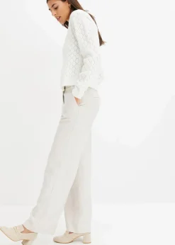 bonprix Bekleidung·Umstandsmode|Bekleidung·Jeans^Ajour-Pullover wollweiß