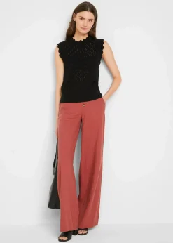 bonprix Bekleidung·Umstandsmode|Bekleidung·Jeans^Ajour-Pullunder aus Baumwoll-Mix schwarz