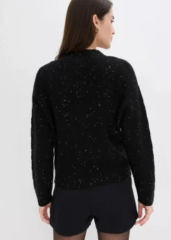 bonprix Pullover & Strickjacken|Strickmode^Ajour-Strickjacke schwarz