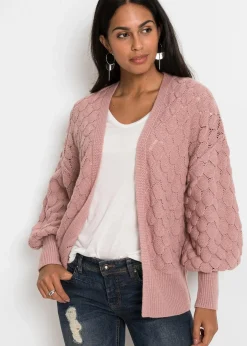 bonprix Bekleidung·Umstandsmode|Strickmode^Ajour-Strickjacke rosenholz