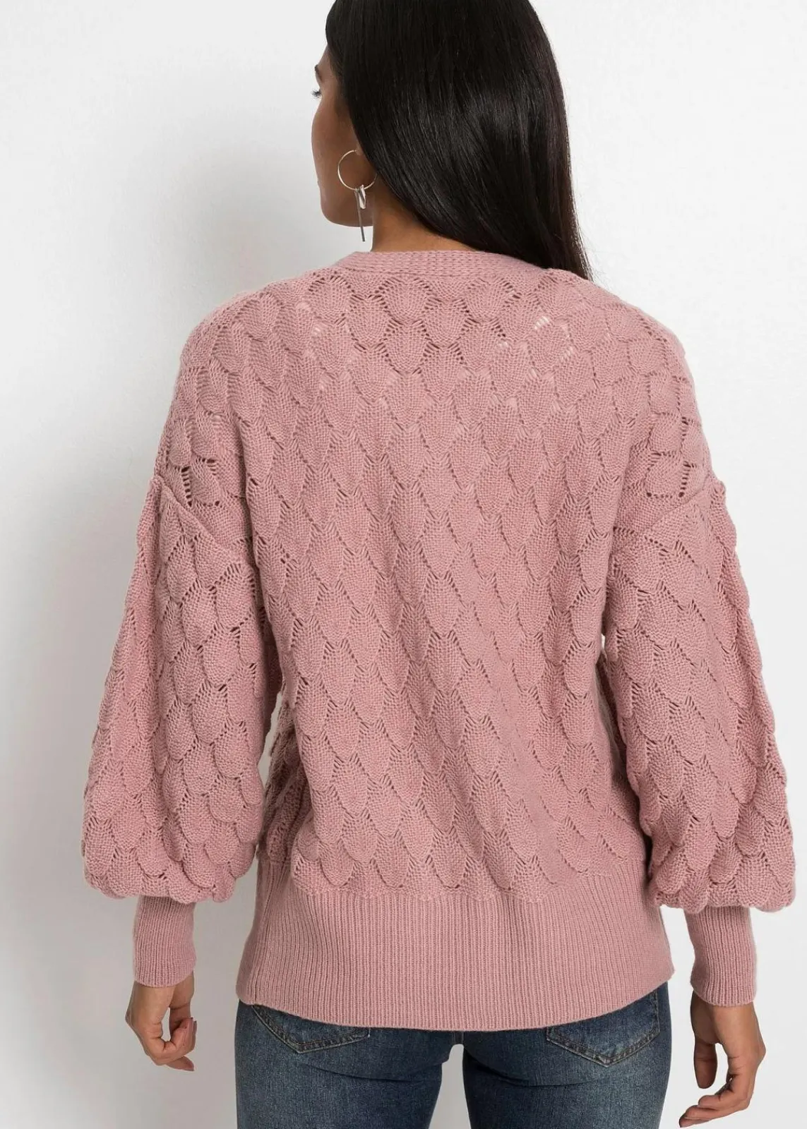 bonprix Bekleidung·Umstandsmode|Strickmode^Ajour-Strickjacke rosenholz