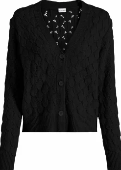 bonprix Bekleidung·Umstandsmode|Strickmode^Ajour-Strickjacke schwarz