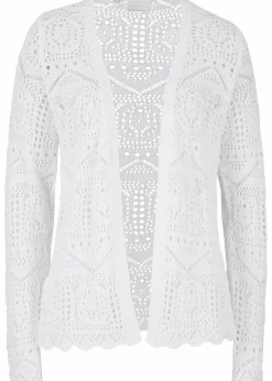 bonprix Bekleidung·Umstandsmode|Strickmode^Ajour-Strickjacke weiß