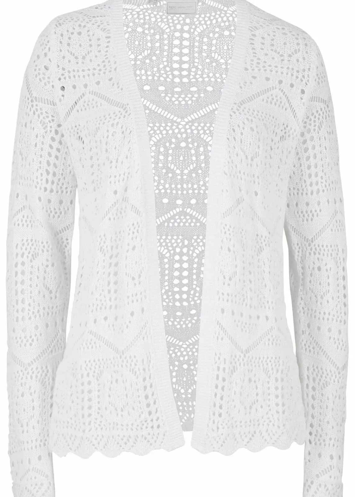 bonprix Bekleidung·Umstandsmode|Strickmode^Ajour-Strickjacke weiß