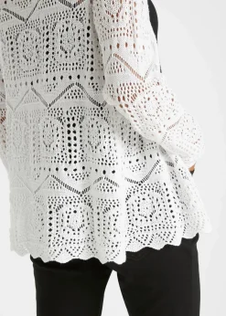 bonprix Bekleidung·Umstandsmode|Strickmode^Ajour-Strickjacke weiß